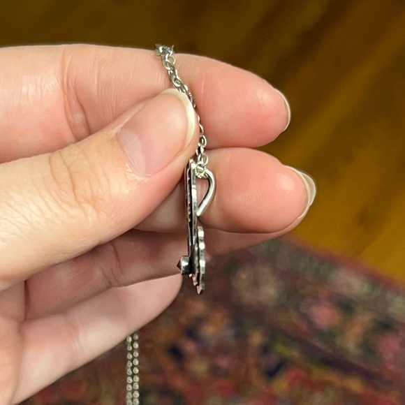 Cat on witches broom lab Alexandrite sterling silver pendant - Picture 3 of 4